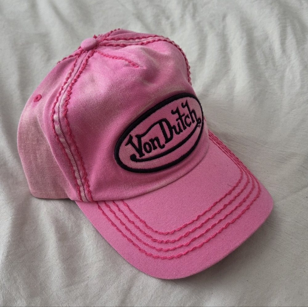 Von Dutch Pink Cap With Black Embroidered Logo